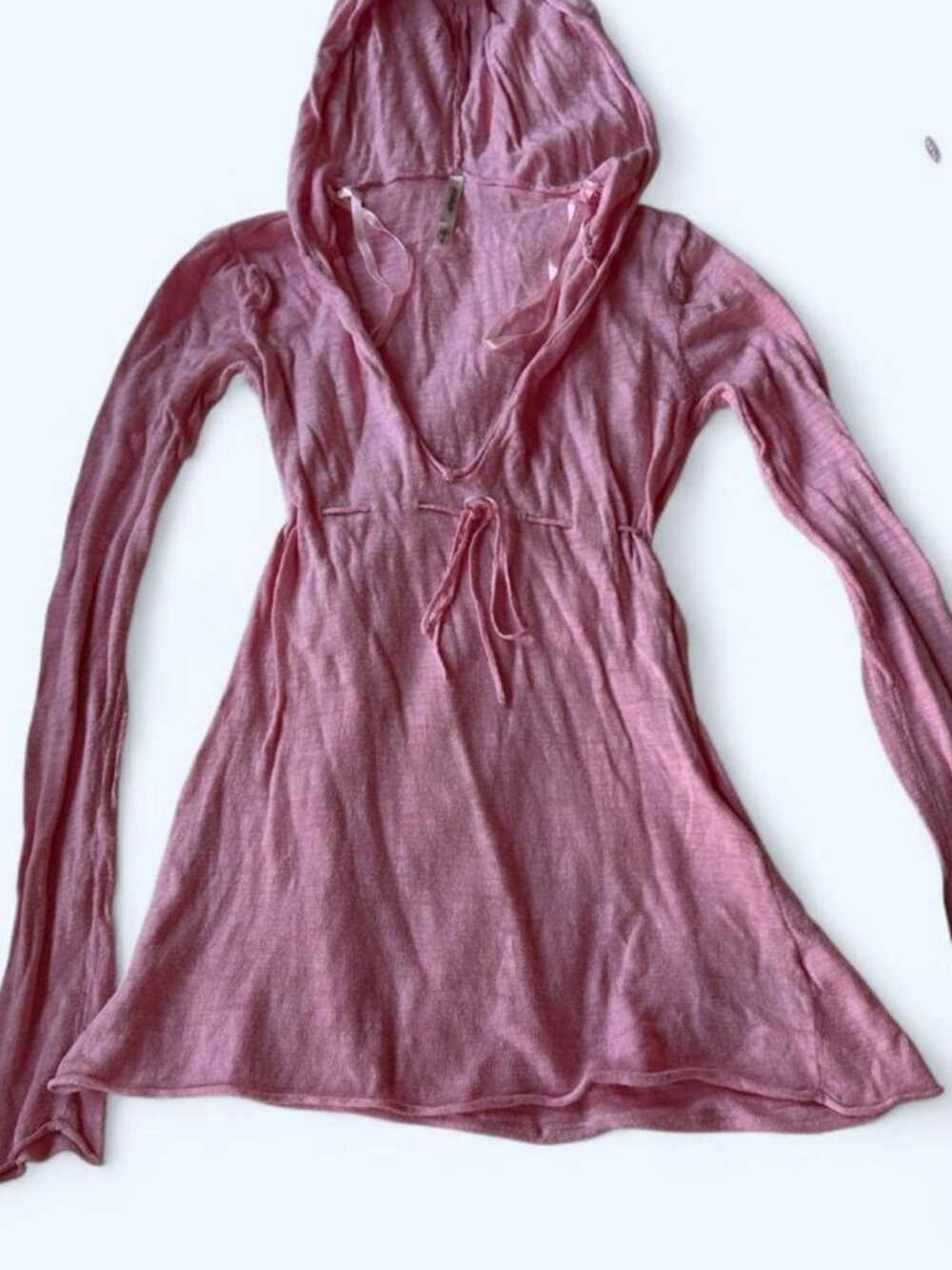 Aeropostale Y2K Baby Pink Hooded Babydoll Ballet Top S